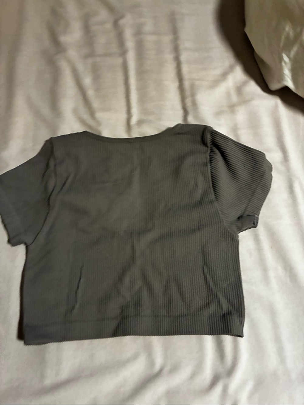 Garage Ribbed Crop Top - Charcoal Gray